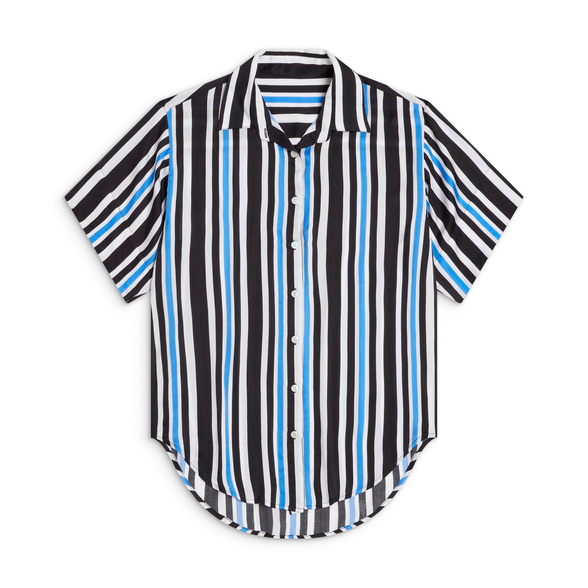 Sōlune Boyfriend Shirt — oversized satin collared button down shirt for sleeping and lounging