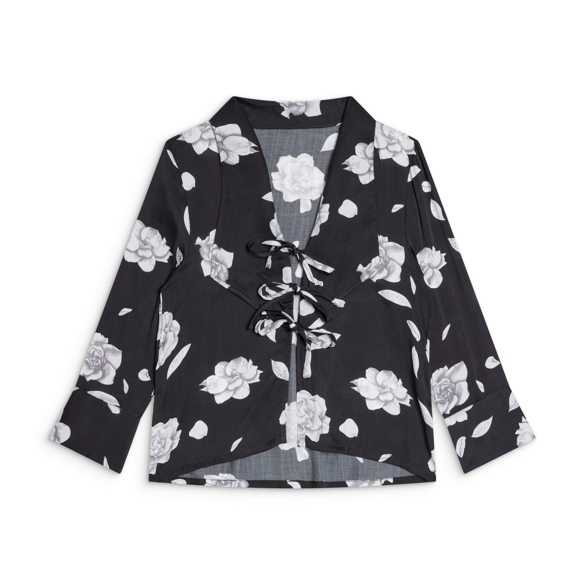 The Sōlune Lapel Top — women's tailored satin lounge blouse with satin lapel collar