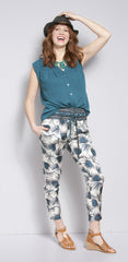 Palm Printed Drawstring Pants